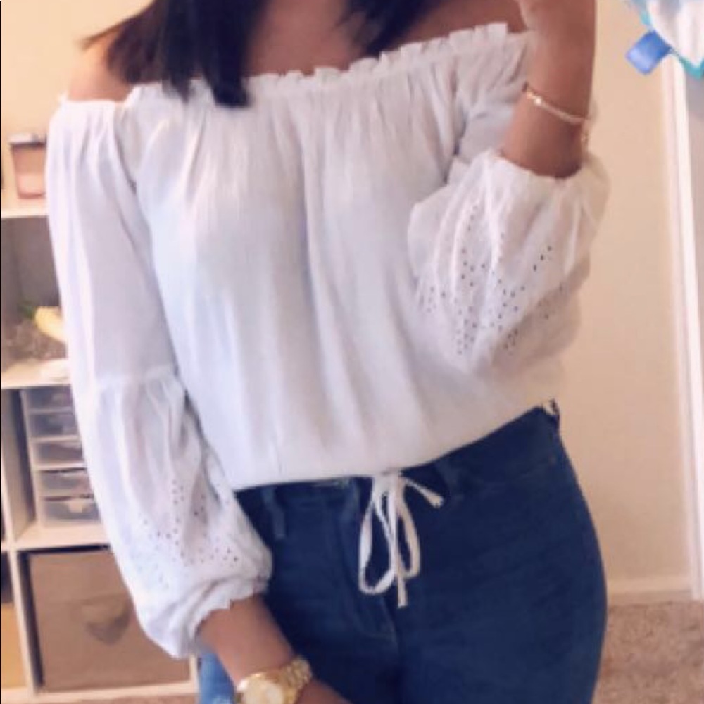 white off shoulder top